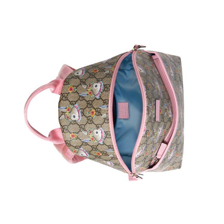 Gucci X Yuko Higuchi Limited Edition Monogram Print Fabric Backpack Kids Backpacks Ebony Pink 271327-22FAN-8298
