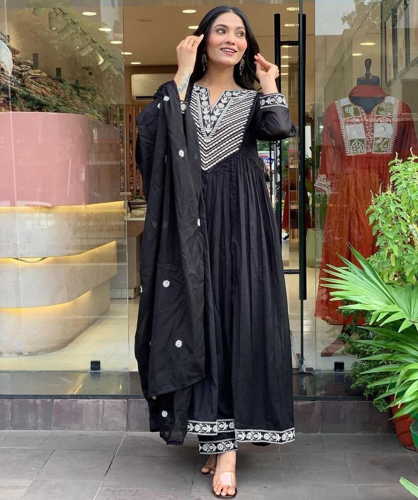 Women Cotton Anarkali Salwar Kameez Set Bollywood Party Wear Designer Top Tunic Kurti
