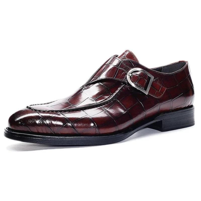 Retro Men's Dress Shoes Slip On Men's Casual Loafers Brand Business Formal Shoes for Men 2025 Spring New