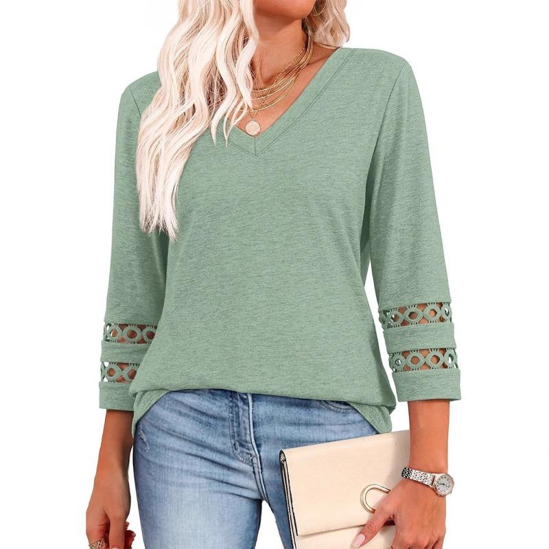 2025 Autumn and Winter New Fashion Loose V-neck Sweater Casual Top Hollow