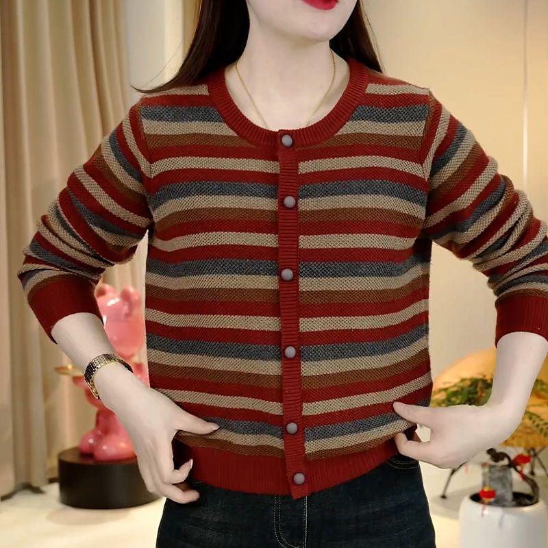 Age-Defying Color Block Knit Sweater for Spring
