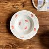 Korean INS Style Hand-Painted Irregular Ceramic Plate for Desserts, Salads, and Soups