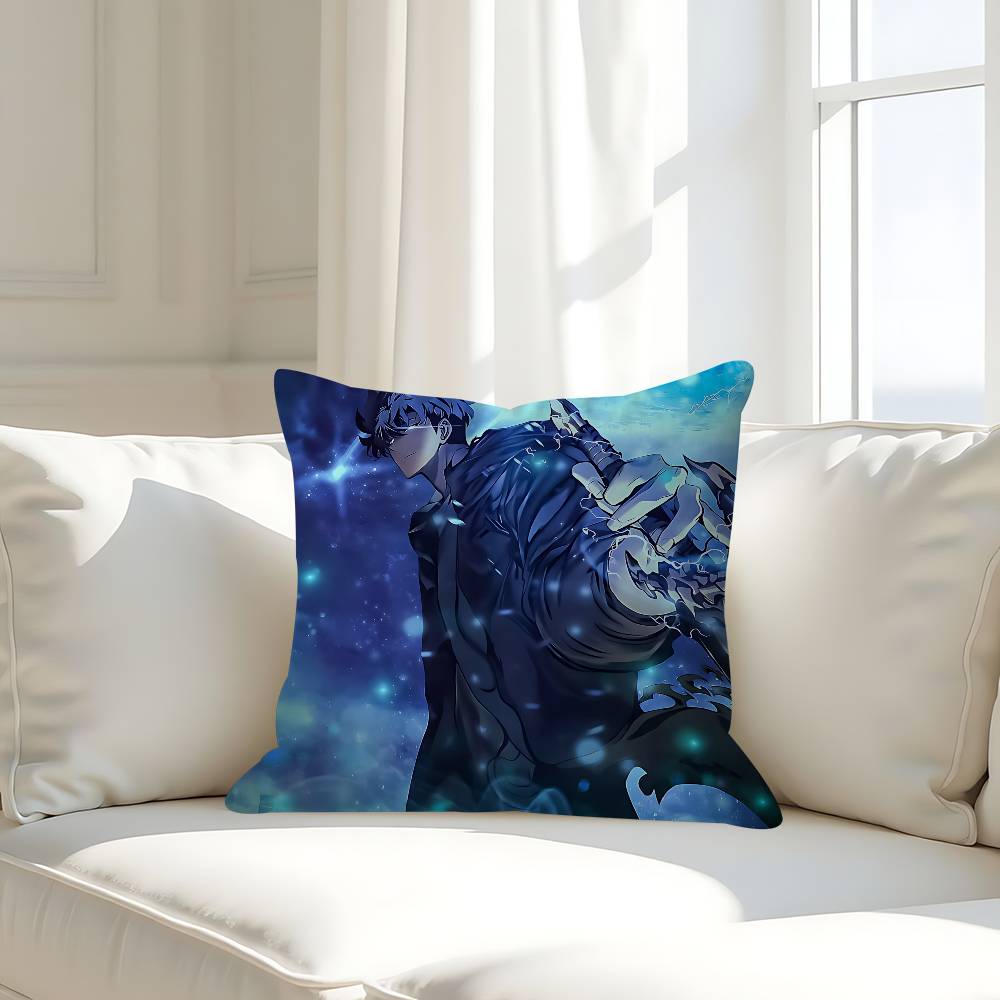 Tecknad Solo L-Leveling Kuddfodral Avtagbart Tvättbart Kuddfodral – Mjukt Linne för Alla Årstider