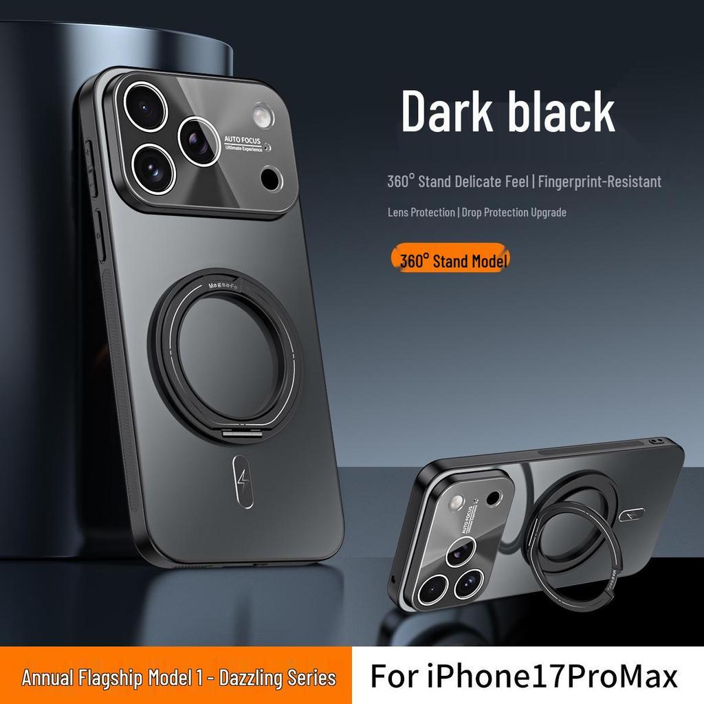 iPhone 17 Pro Max Case with Rotating Magnetic Stand and Apple 16 Lens Full Coverage Protection