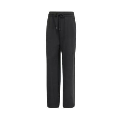 Loose Fit Logo Mid Waist Cotton Knit Sports Pants Men Bottoms Black JJ2261