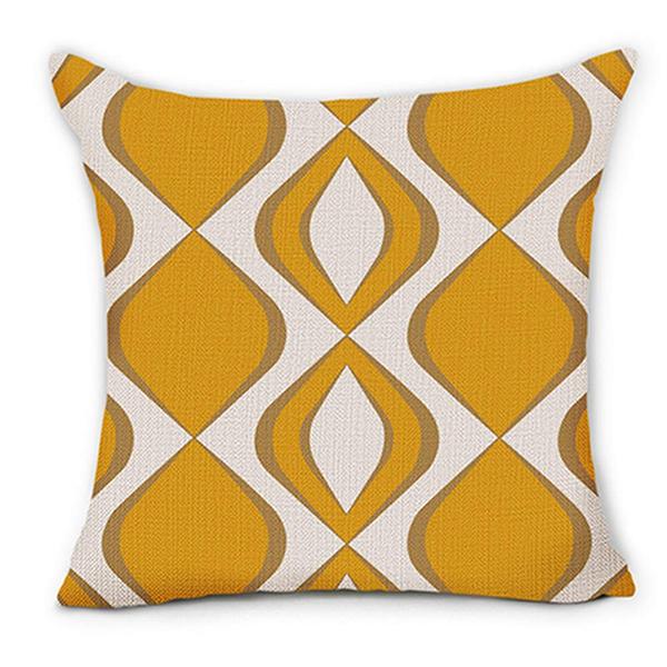 Yellow Geometric Petal Linen Pillowcase Sofa Cushion Cover Home Decoration Can Be For You 40X40 45X45 50X50 60X60