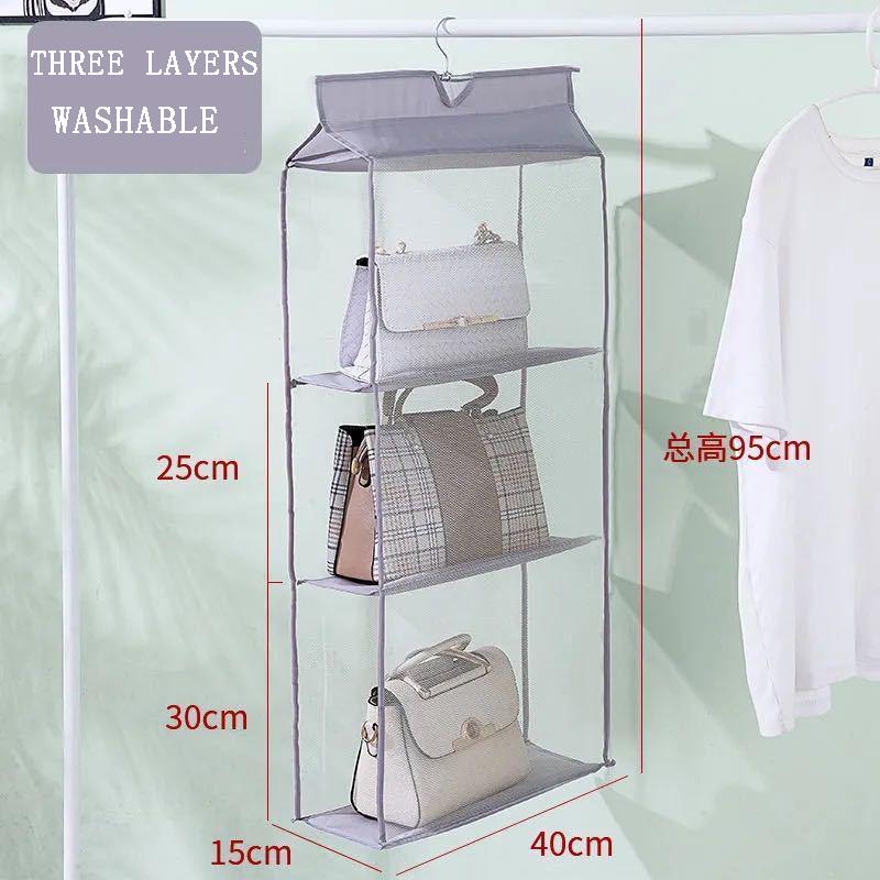 Bag Storage Hanging Bag Wall Hanging Fabric Dustproof Household Wardrobe Clothes Kitchen Storage Bag Storage Shelf