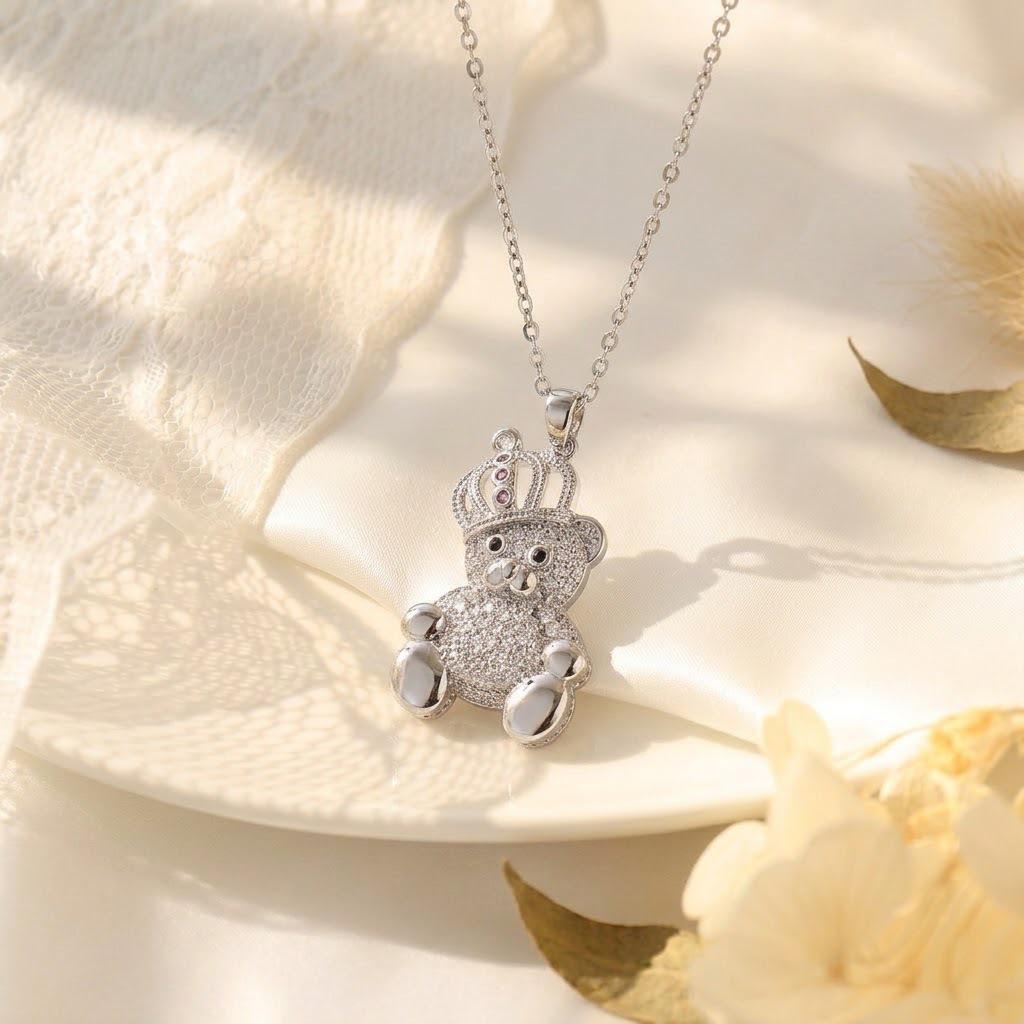 Colorful Cartoon Titanium Steel Zircon Pendant Necklace - Women's Light Luxury Clavicle Chain