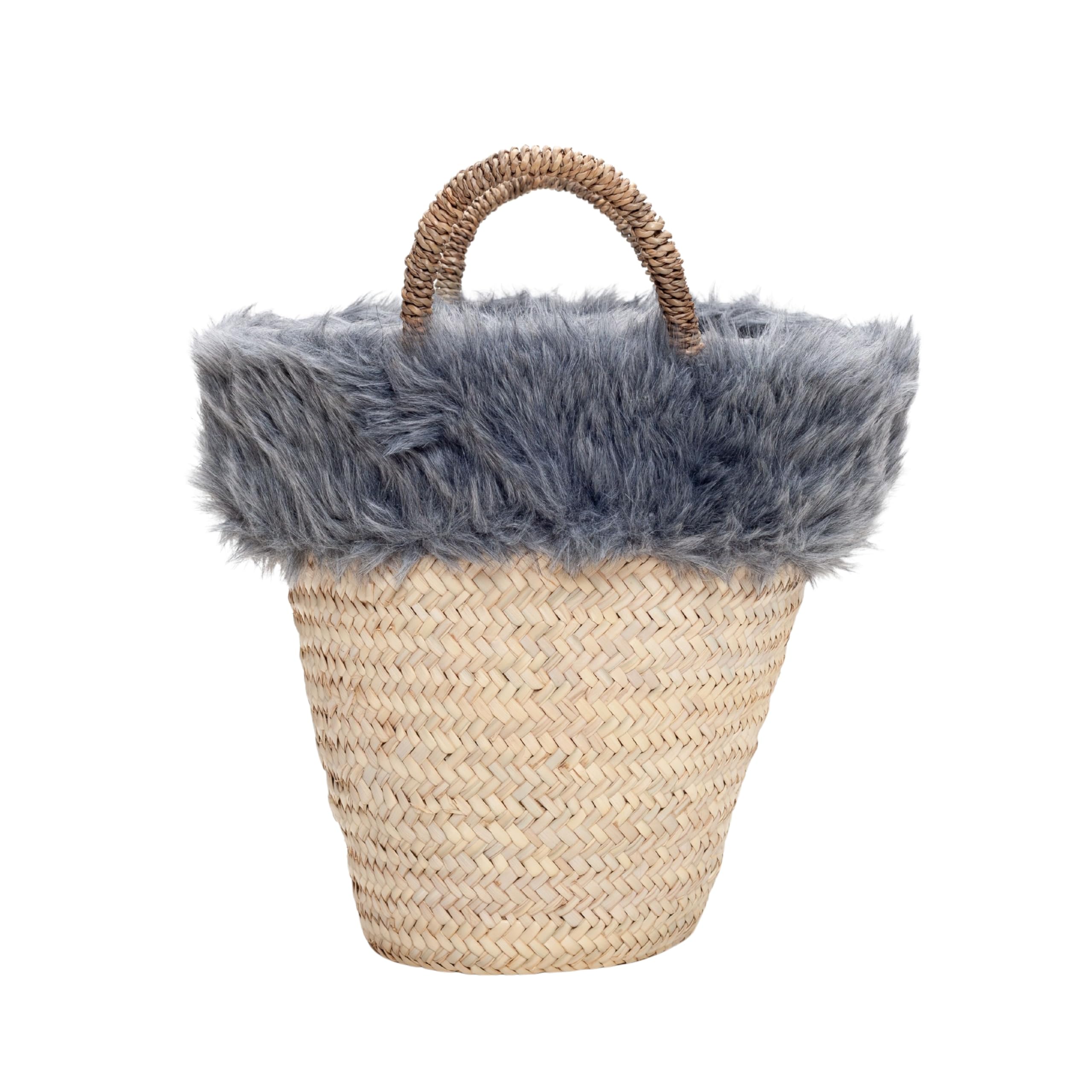 Fatima Morocco Basket Bag 22AW-BG01 Women s Gray