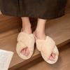Fashion 2025 New Fashion Fur Slippers Women Indoor Light Warm Plush Home Slippers Woman Faux Fur Flat Heel Couple Slides Plus Size