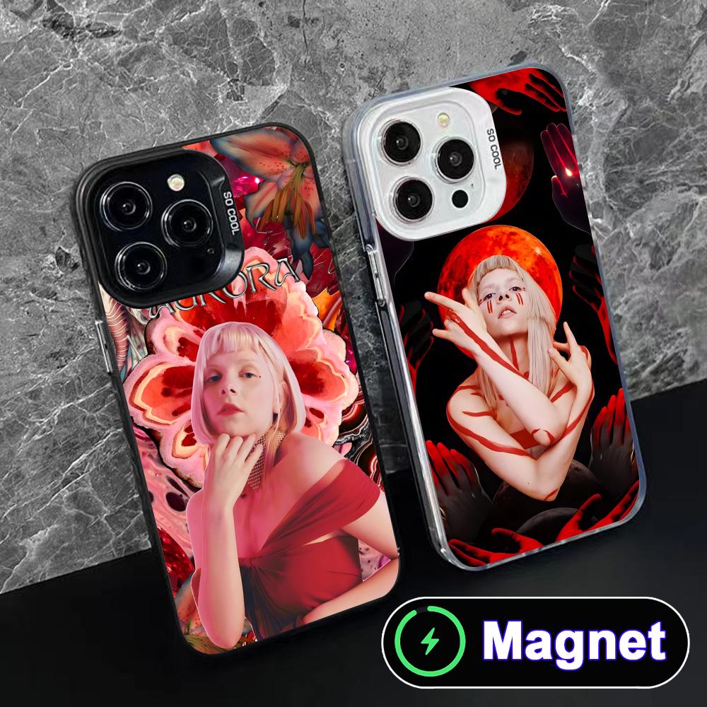 Aurora Aksnes Translucent MagSafe Mobile Phone Case for iPhone 17 16 15 14 13 12 11 Air Pro Max Plus Colorful Cover
