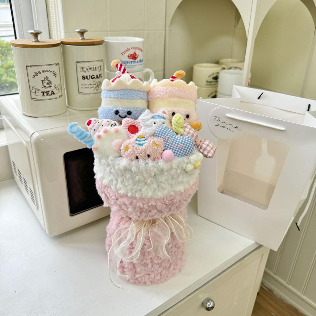 New Year's Ice Cream Doll Bouquet Finished Creative Doll Hand Bouquet To Send Relatives and Friends Finished Souvenir