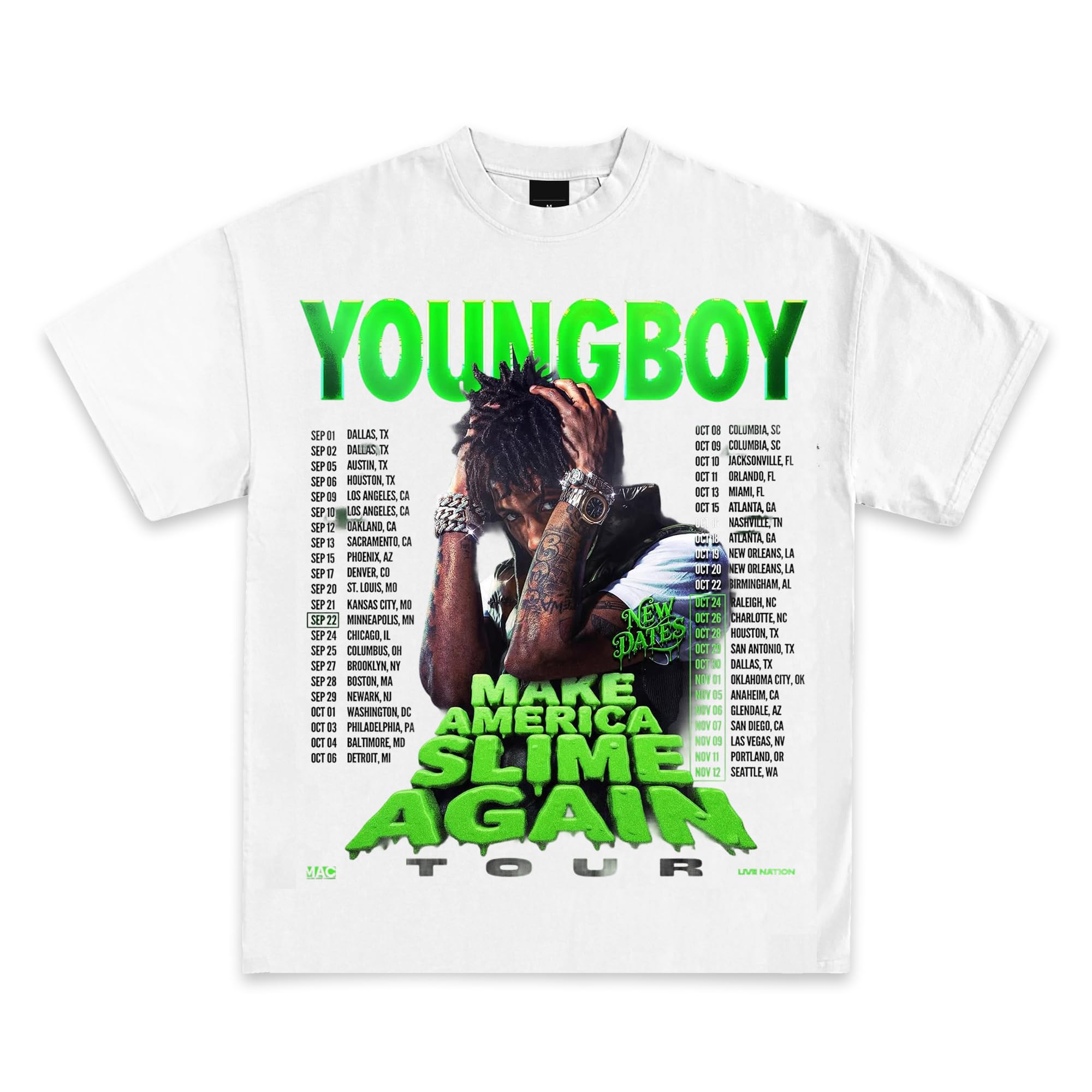 Youngboy Сделай Америку Снова Слизь MASA Мерч | Премиальное Качество Тяжеловесные Футболки Мужская Летняя Уличная Одежда Харадзюку Мужская Одежда S