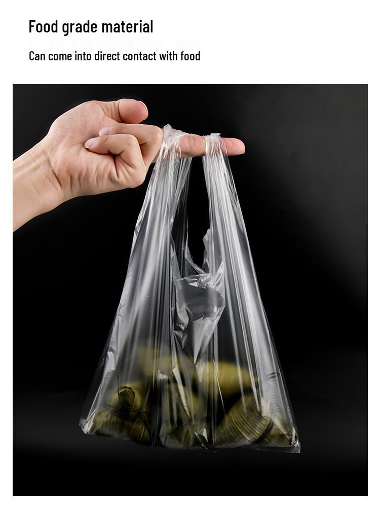 Small Transparent Disposable Plastic Tote Bags for Food Packaging
