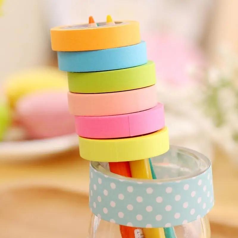 Color Paper Tapes Handmade DIY Decorative Washi Tape Colored Adhesive