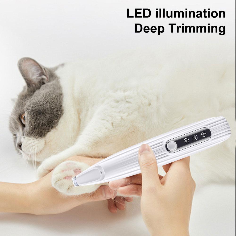 Cat Paw Trimmer Cat Clippers with Light Pet Grooming Shaver LED Display Hair Trimmer Low Noise for Pet's Hair Around Paws