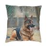German Shepherd Modern Throw Pillow Covers Home Decor Shepherd In The Snow Cushions for Sofa Double Sided Print Chair Cushion
