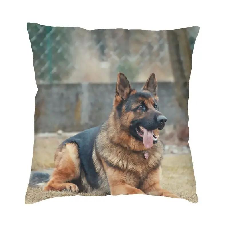 German Shepherd Modern Throw Pillow Covers Home Decor Shepherd In The Snow Cushions for Sofa Double Sided Print Chair Cushion