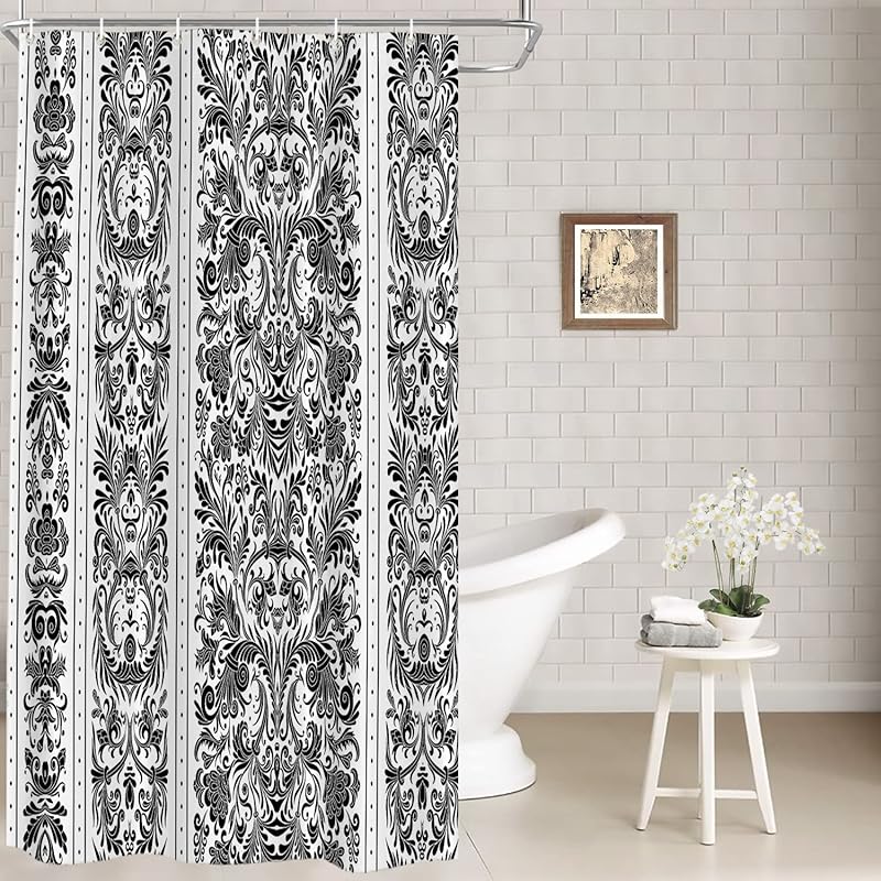 

Batmerry Винтажная бежевая шторка для душа с цветочным декором, Цветочная абстрактная живопись Бежевая текстура Бледный декор для ванной комнаты Полиэфирное волокно Пластиковые кольца Быстросохнущая 72 W x 72 L (Pack of 1)