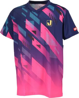 JUIC Table Tennis Game Officially Approved by the Japan Table Tennis Association Navy Pink Size L Galaxy-J Shirt, (J.T.T.A.), Unisex, (NP), (5659)