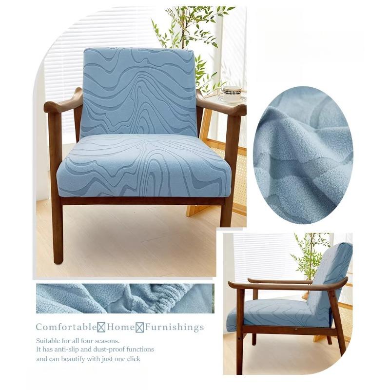 

Leaf Jacquard Armchair Cover Elastic Zipper Chair Covers Home Decor Chair Slipcover Washable Stretch Chair Furniture Protector 1PC