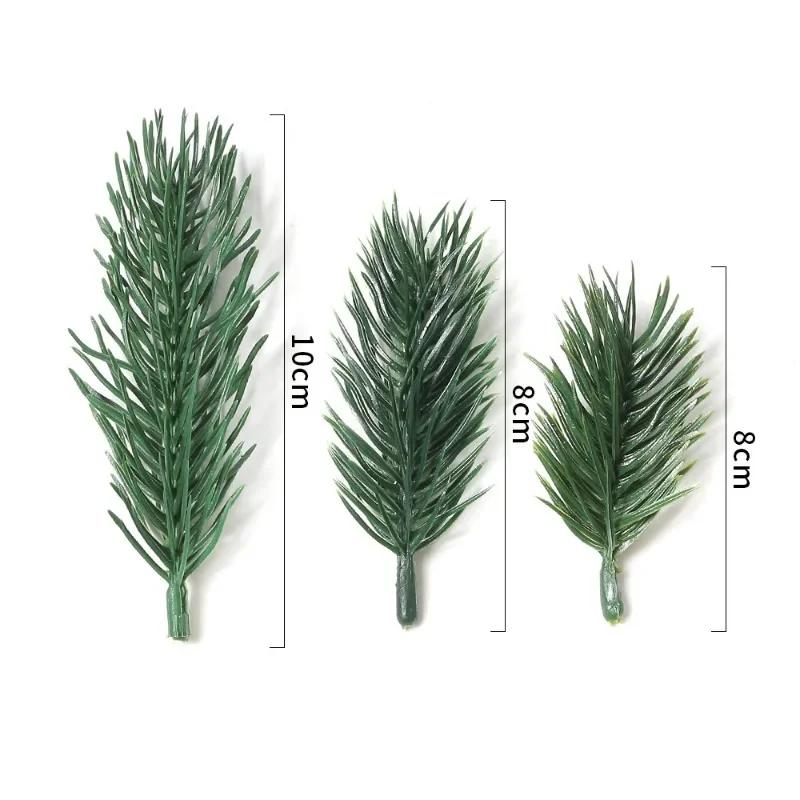10pcs Home Decoration Artificial Plants Christmas Pine Needle Branches Fake Flower DIY Christmas Tree Wreath Gift Wedding Party