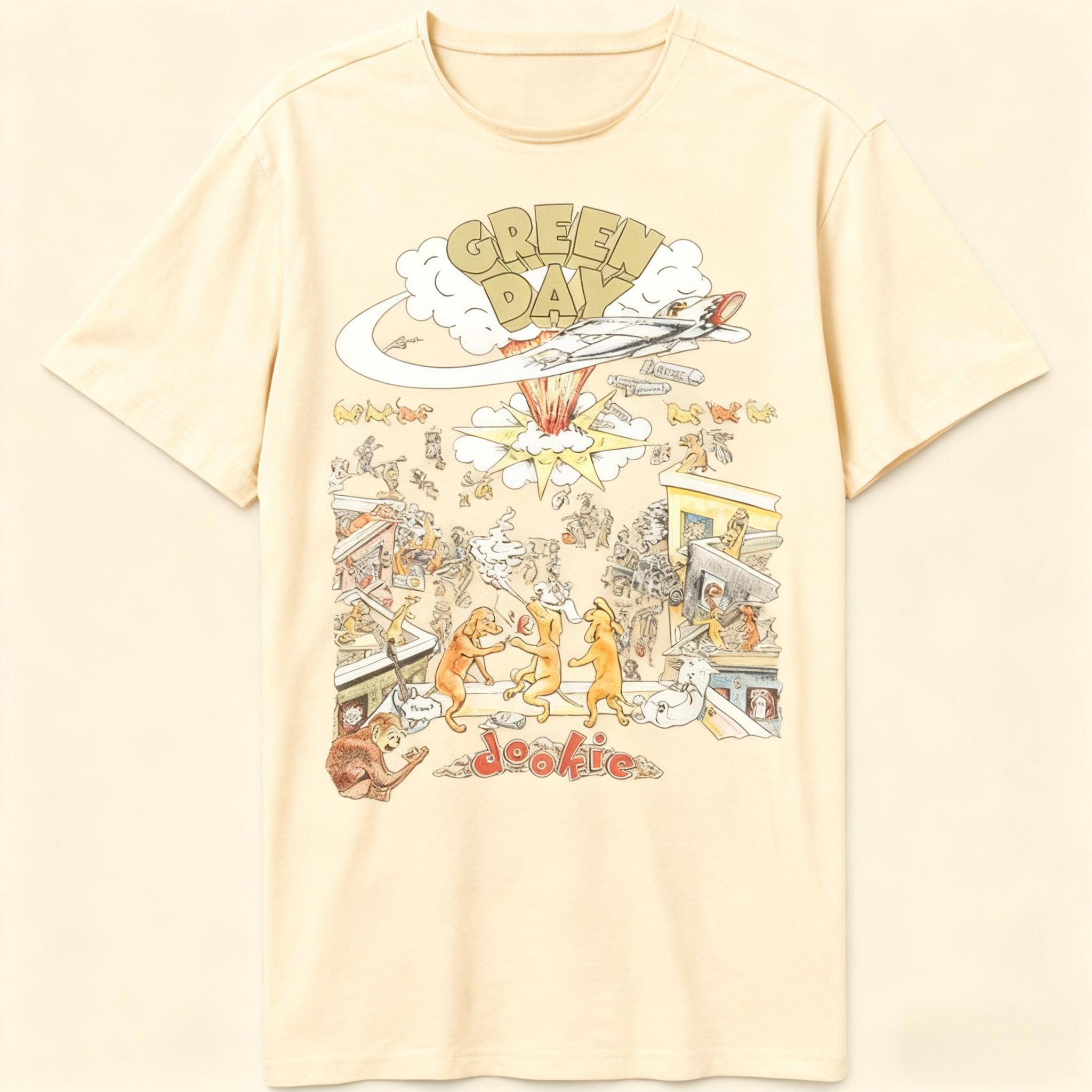 Green Day's  Dookie  Album Anthrazitgraues Musikband T-Shirt Ein Unisex Streetwear Bequemes und Vielseitiges Ganzjahres-T-Shirt S