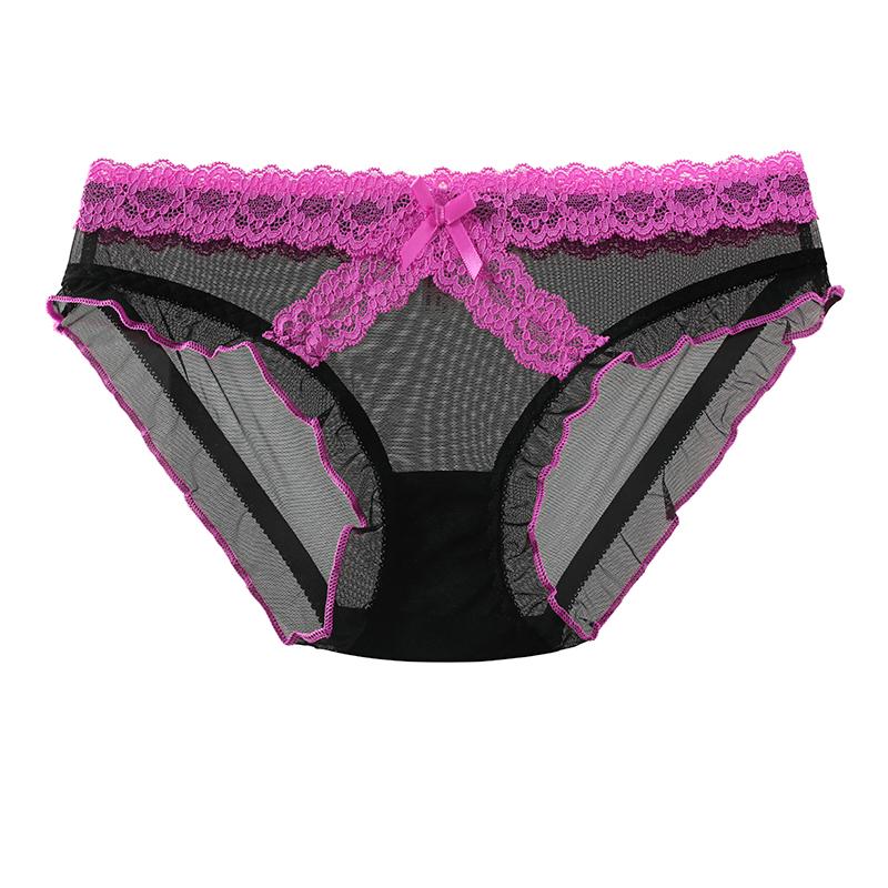 CINOON Perizoma Sexy Trasparente da Donna Basso con Bordi in Pizzo Fiocco Mutandine Ultra-Sottili Traspiranti Dolci & Seducenti Biancheria Intima Quotidiana
