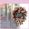 Christmas Merry Wreath Door Hanging Red Fruit Garland Simulation Ornament Xmas