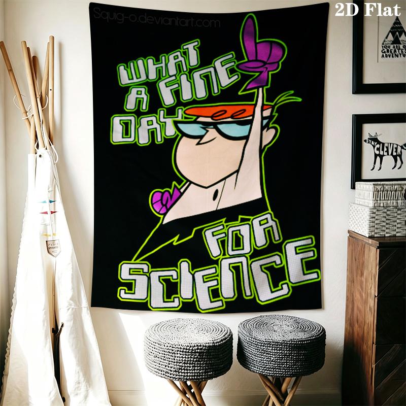 Dexter's Laboratory Wall Tapestry Aesthetic Wall Hanging Printed Fabric Blanket Decorative Tapestries for Bedroom Living Room Home Decor