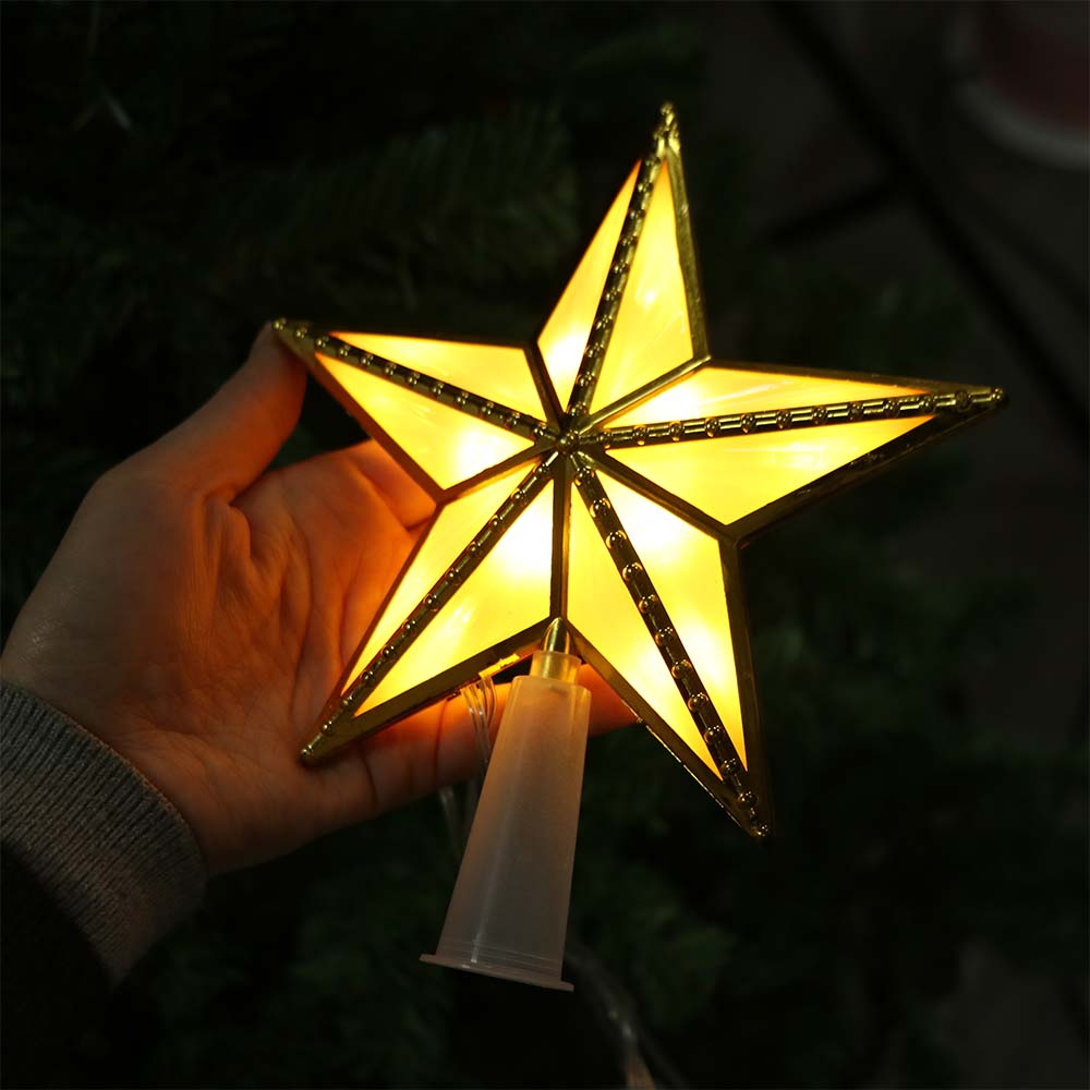 Plastic Christmas Tree Top Star Lovely Christmas Decorative Star Light  Xmas Party