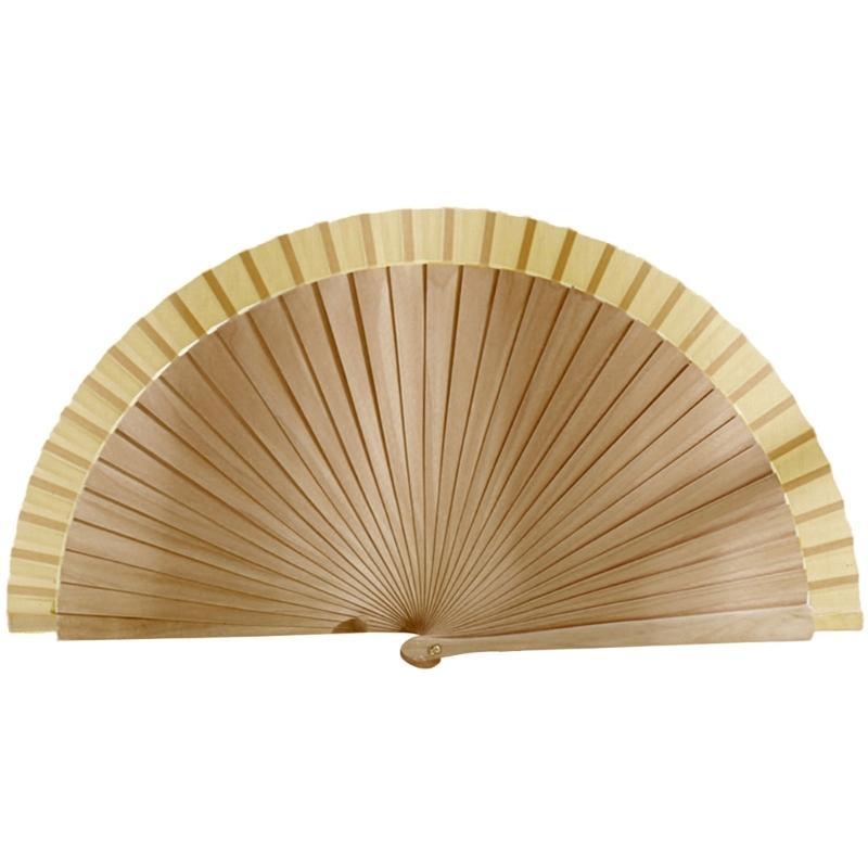 Vintage Wooden Hand Fan Wedding Dance Solid Color Plain Folding Fan Elegant Handhelds Dancing Show Performances