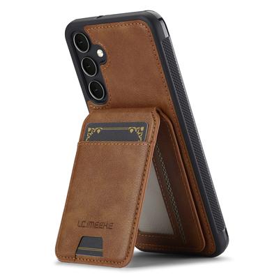 LC.IMEEKE L3 For Samsung Galaxy S24 FE Magnetic Case Detachable Card Holder Leather+TPU Mobile Cover