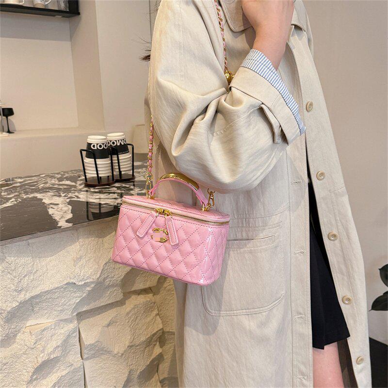 Women's Fashion Diamond Lattice Embroidery Shoulder Crossbody Handbag