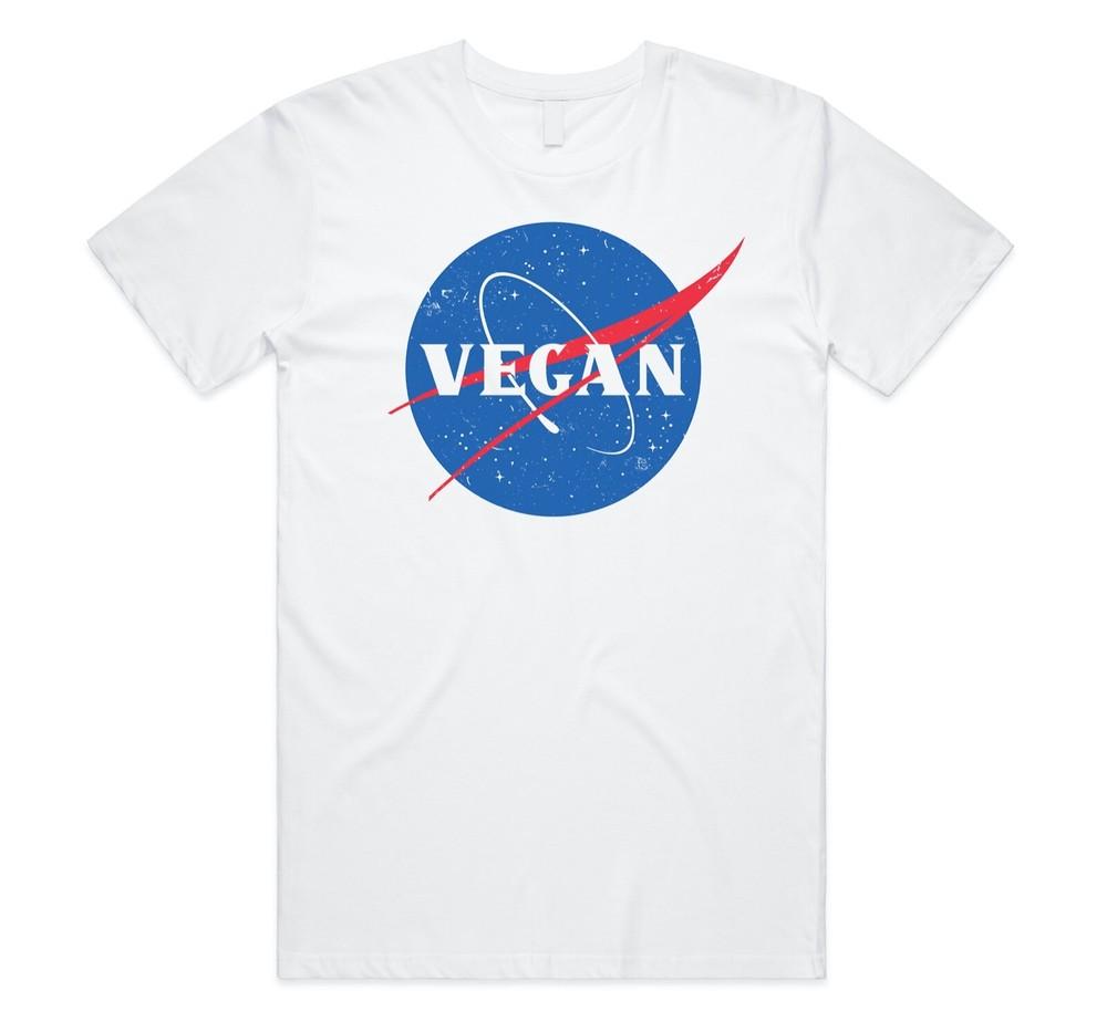 

Vegan Space T-shirt Tee Funny Veganism Gift Retro Animal Nature Lover 4XL