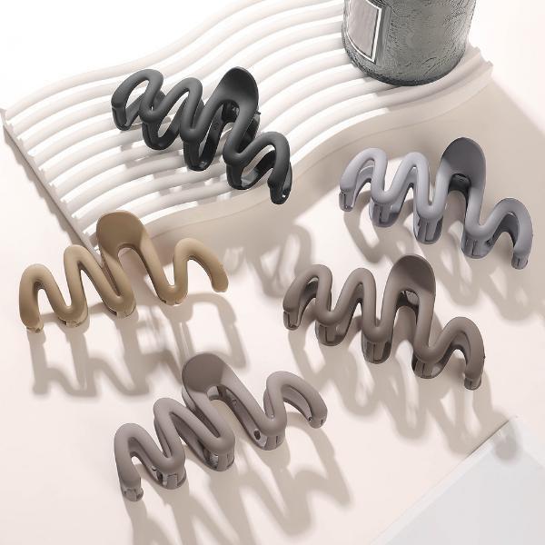 Fashion High Ponytail Hair Clip Pure Color ABS Shark Hair Claw Women Back Head Frosted Girl Hairpin Anti-sagging Hairstyle