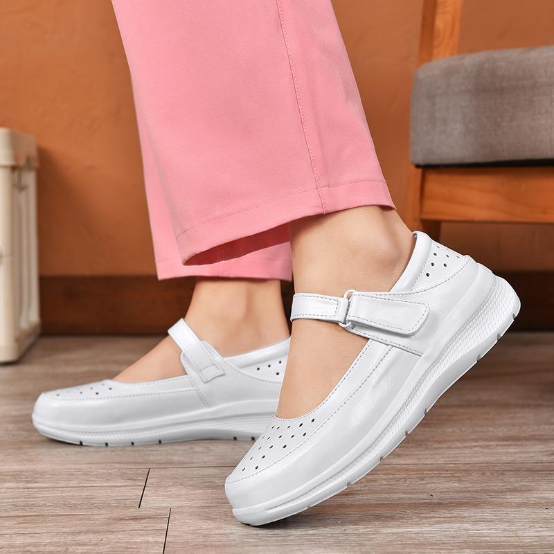 New nurse shoes with soft soles, summer models, comfortable thick soles, increased height, breathable and not tired feet, non-slip little white shoes