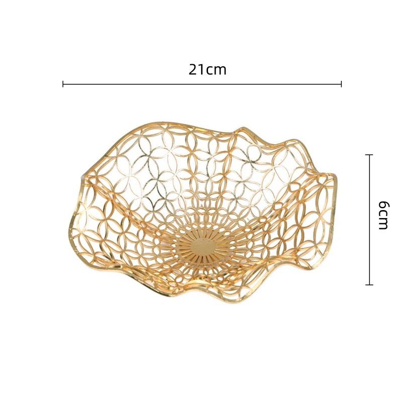 Металлическая фруктовница, полая золотая миска, фруктовница, конфетница, настольный контейнер для хранения, кухонный органайзер, золотой поднос
