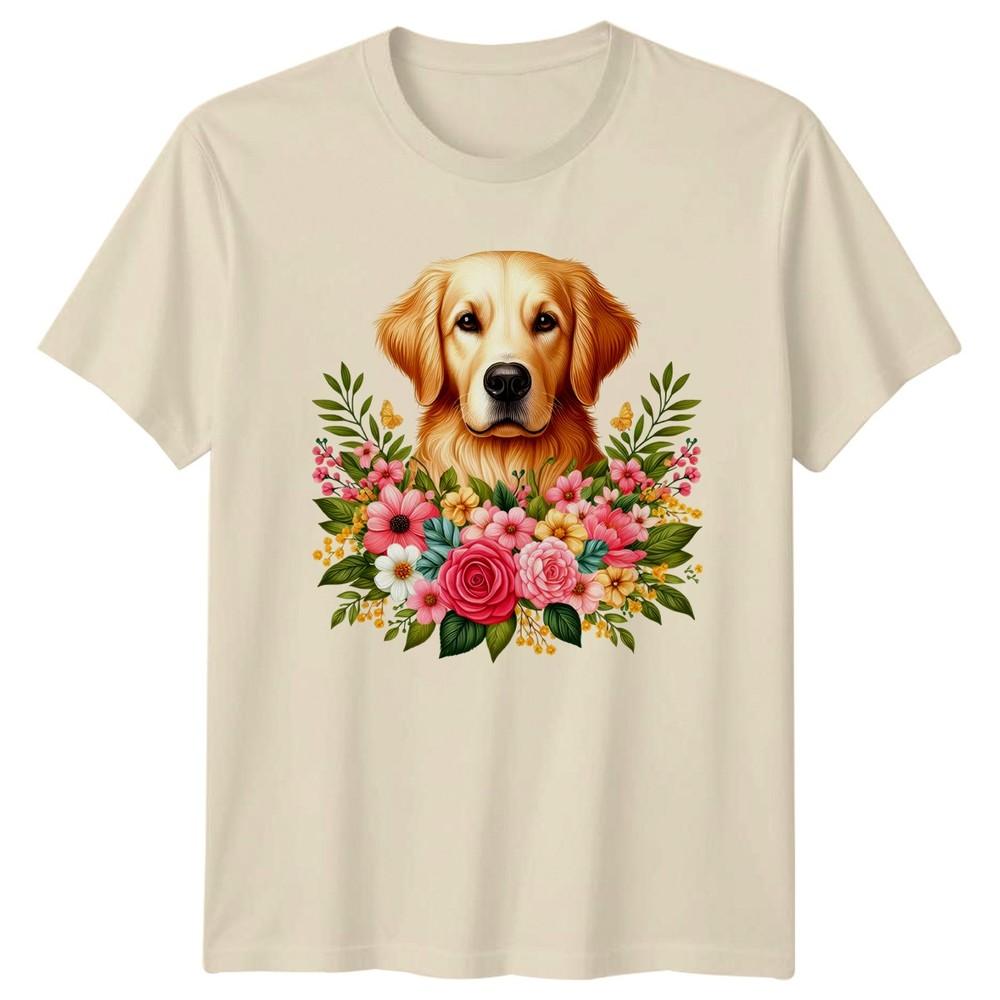 Golden Retriever Dog Floral Art Pet Unisexs TShirt Golden Retriever Dog Mom Pets