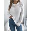 Fashionable Women's Oversized Relaxed-Fit Solid-Colour Lace-Up Lantern-Sleeve Pullover Knitwear