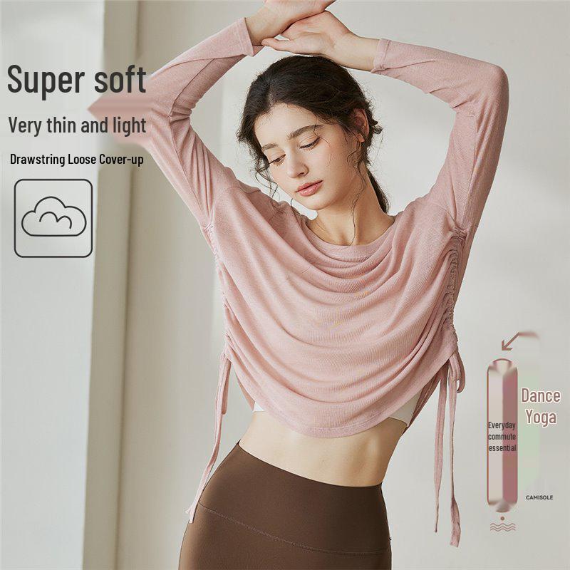 

Women s Summer Yoga Ruched Long-Sleeve Cover-up Large