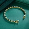 A Round 4mm Gold Zircon Green Buckle Tennis Copper Bracelet Tide, Popular