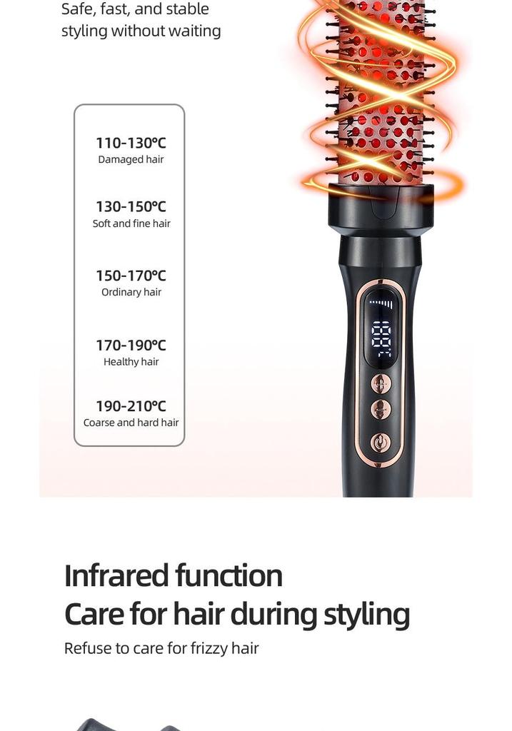 Infrared Fluffy Comb: 2-in-1 Electric Curling and Straightening Comb for Women.