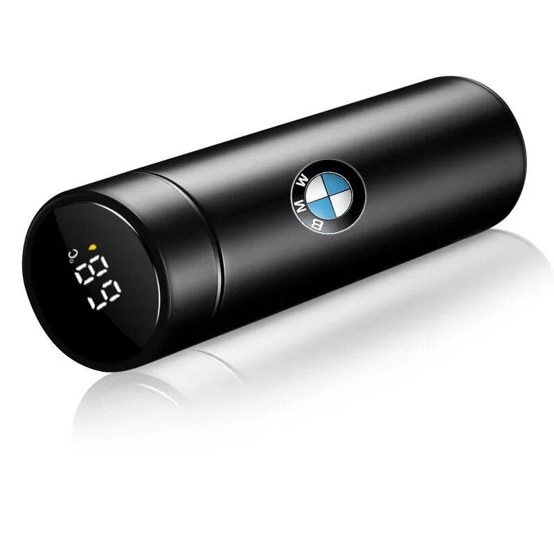 500ml Stainless Steel Intelligent Temperature Car Emblem Cup Coffee Cup Automotive Interior Stickers For BMW X1 X2 X3 X5 X4 X6