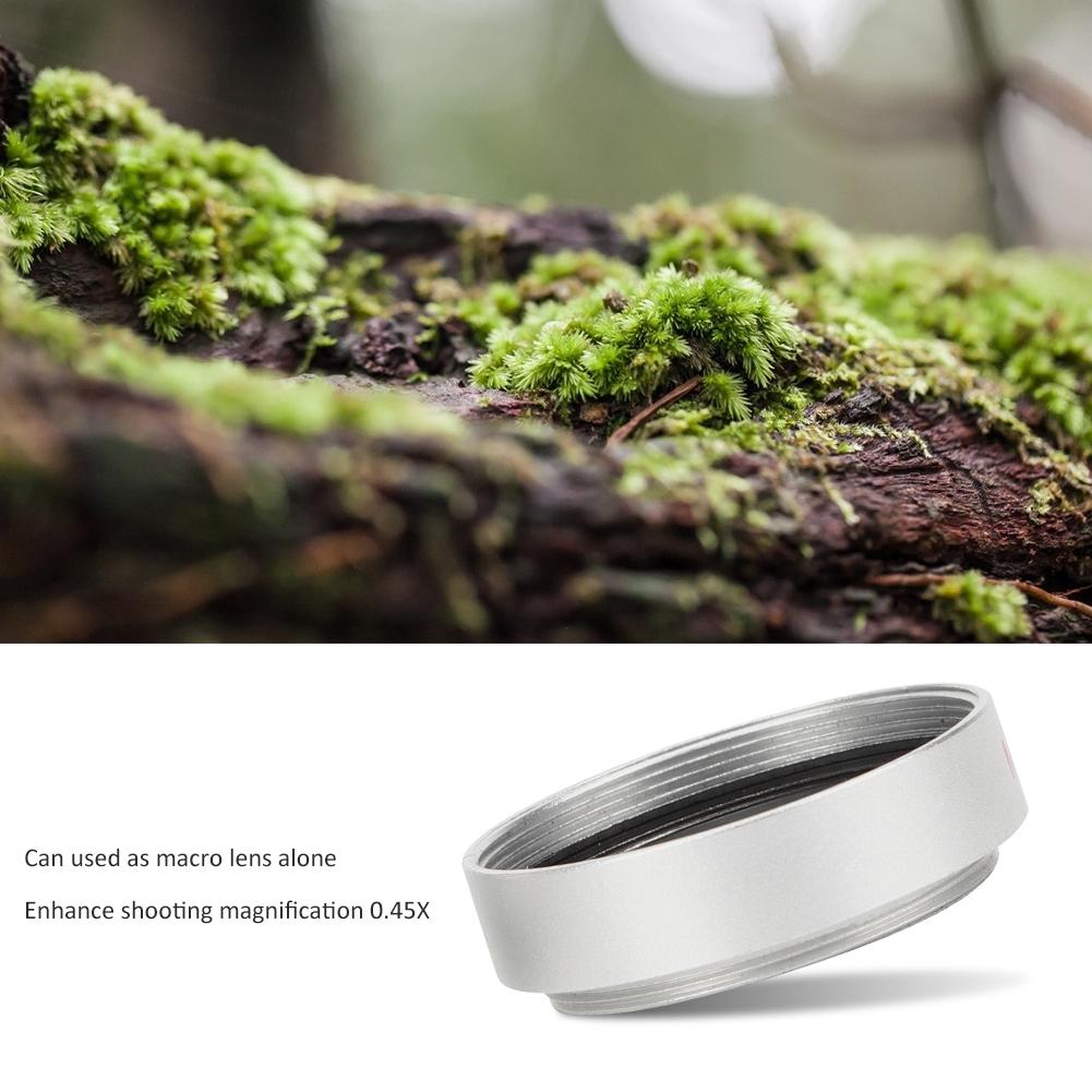 0.45X Silver Optical Glass Camera Wide Angle Magnification Additional Lens for 37mm Camera Lenses