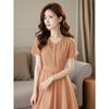 Korean Atmosphere, Formal Settings, Small Person, High-end Temperament, Simple and Generous Color Dress, Women's Summer