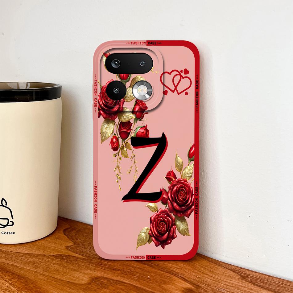 Phone Case For Realme 16 Pro Plus 5G Pretty Rose Letter Lightweight Funda For Realme 16Pro+ Anti Drop Soft Liquid Silicone Shell