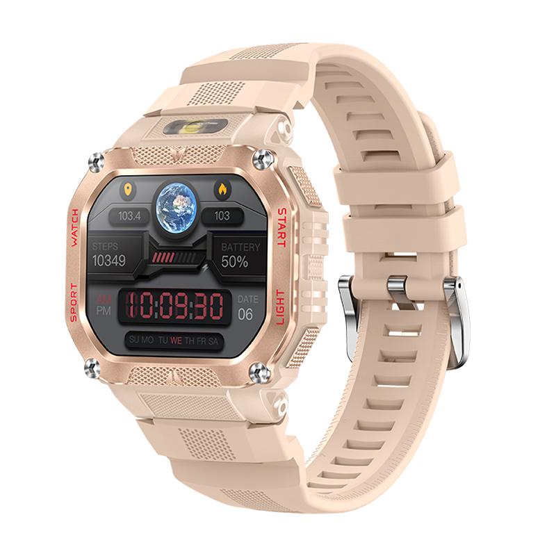 

696 Outdoor Flashlight Men Women Sports Smartwatches Waterproof Blue Tooth Call 480mah Battery Health Smart Watch Alarm Clock