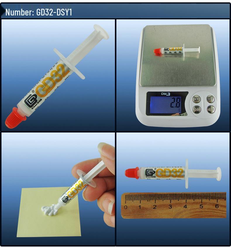 High Thermal Conductivity Silicone Grease GD-3, 1g, Short Needle Tube Packaging