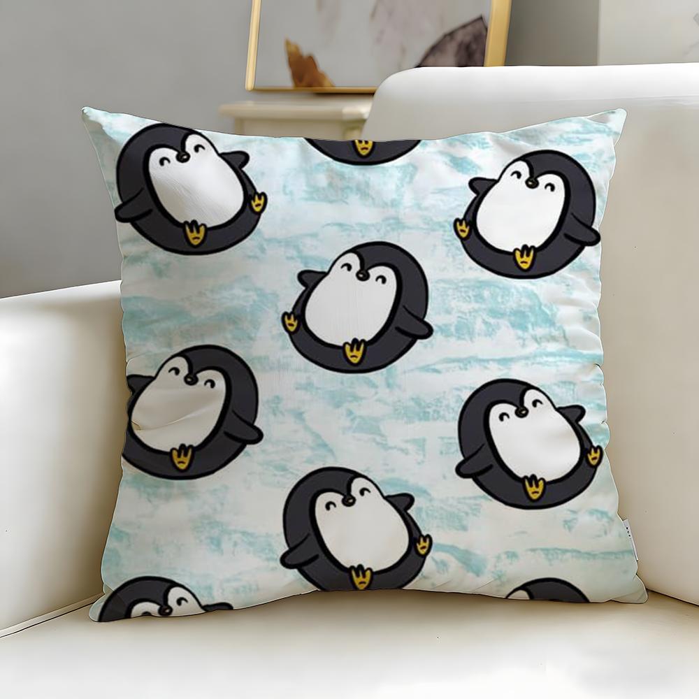 classic cartoon Pingu Cushion Cover Soft & Easy-Wash Pillow Case – Versatile for Couch, Bed, Travel and Office